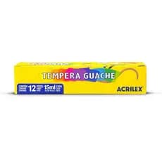 Tinta Guache Acrilex 12 Cores 15 ML Tempera Uso em EVA