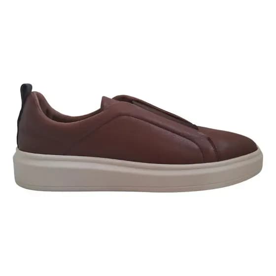 Tênis Sneaker Wizzor London Marrom Couro