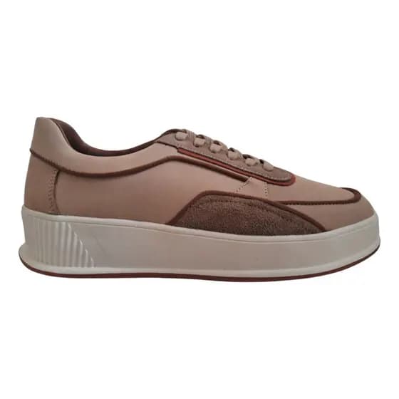 Sapatênis Modelo Sneaker Sola Alta Wizzor Maximus Bege