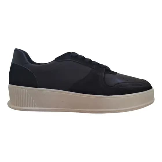 Tênis Sneaker Wizzor Lewis Preto Couro