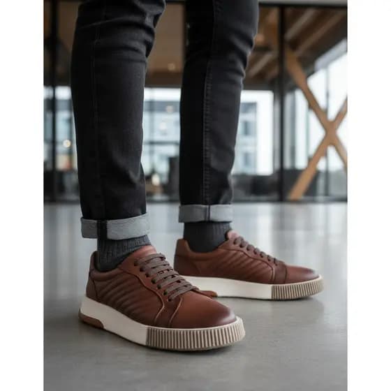 Tênis Masculino Sort Chic Modelo Wizzor De Couro Legitimo