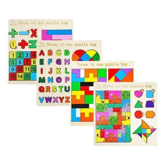 Brinquedo Educativo Infantil Montessori Formas Puzzle Madeira