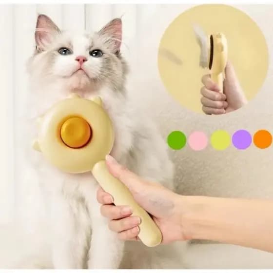 Escova Pet – Desembaraça e Massageia Pelos de Cães e Gatos | 3 Cores