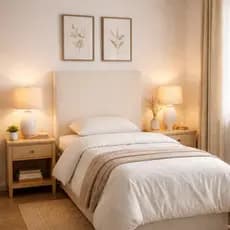 Cabeceira Luna Estofada em SUEDE - Premium 120cm - Quarto Luxo, Moderna e Super Confortável
