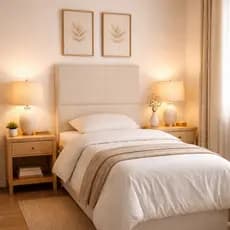 Cabeceira Luna Estofada em LINHO - Premium 120cm - Quarto Luxo, Moderna e Super Confortável