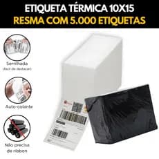 5 mil Etiquetas Térmicas 10x15cm Formato Resma Barata