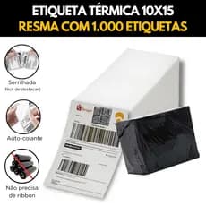 1000 Etiquetas Térmicas 10x15cm Formato Resma Barata