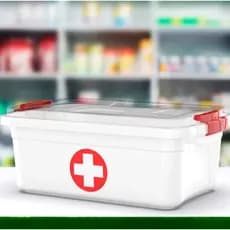 Caixa de Medicamentos 3L com Trava Organizador Primeiros Socorros Portátil Tampa e Travas
