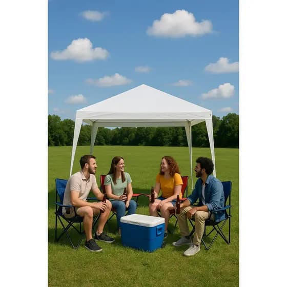 Tenda Gazebo 3,0 Metros Barraca Montável Camping Eventos Praia Branca Verão Portátil Resistente