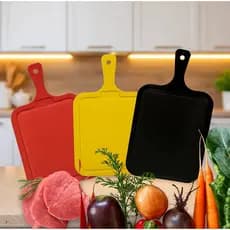 kit 3 Tábua De Cozinha Plástico Multiuso Domestico Cozinha Corte Carne Legume Saladas Frutas Cozinha