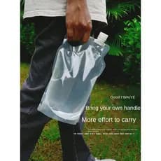 2 pçs acampamento ao ar livre 2L dobrável saco de água ciclismo montanhismo transparente saco de água potável
