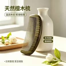 Meimuxi genuíno verde sândalo pente senhoras cabelo longo especial crianças doméstico pente de madeira largo pente de de