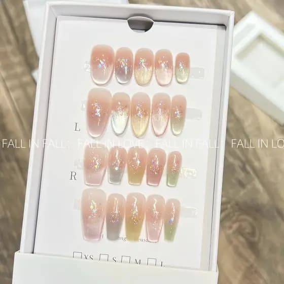 [Doces do arco-íris] Blush contas de vidro colorido olho de gato 2026 novo estilo High-End primavera verão unhas artesan