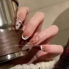 [French Bray] Gradiente de olho de gato vermelho Natal borda chanfrada diamante pérola corrente artesanal para usar Mani