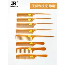 Pente de dentes largos para uso doméstico, pente de ondulação de dentes grandes, pente de madeira antiestático, engrossa