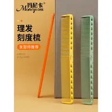 Manika senhoras pente de corte de cabelo estilista dedicado dupla face escala pente de corte masculino salão de beleza p