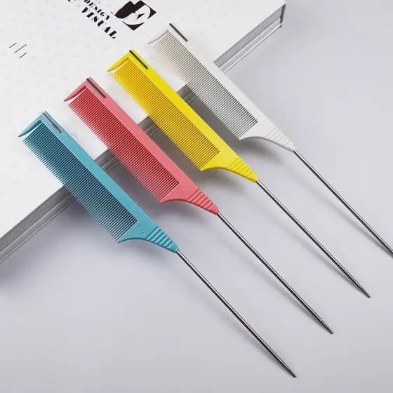 VIC + escala apontou cauda pente destacando pente cabeleireiro profissional estilista de cabelo aço inoxidável agulha pa