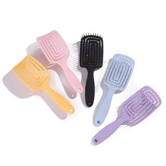 Pente de estilo de cabeleireiro, estilo traseiro, cabelo fofo, oco, pente molhado e seco, almofada de ar, pente de alisa