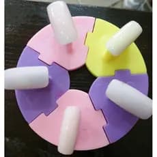 Quadro de prática de plástico rígido para Manicure, assento de lótus removível, Base de exibição para unhas, pode conser