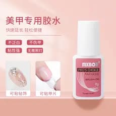 Cola de manicure pegajosa, cola de peça de unha falsa com cabeça de escova, acessórios de manicure, forte aderência, dur