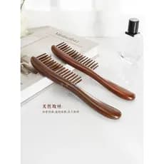 Um pacote de sândalo dupla fileira redonda pente de dente doméstico grande cabelo liso pente de cabeleireiro cerca de 11