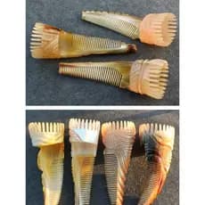 Pente de massagem de chifre branco Natural, dente fino, pente de cabelo reto, Shampoo de banho, pente de vela suave, pen