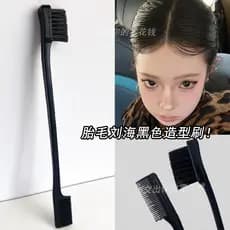 Lanugo escova de estilo preto quebrado cabelo arrumado BabyHair escova de dentes tipo mão empurrar ondulado testa molhad