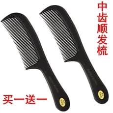 Pente de plástico preto pente antiestático com alça pente de rabo de cavalo pente de cabelo reto pente de corte de cabel