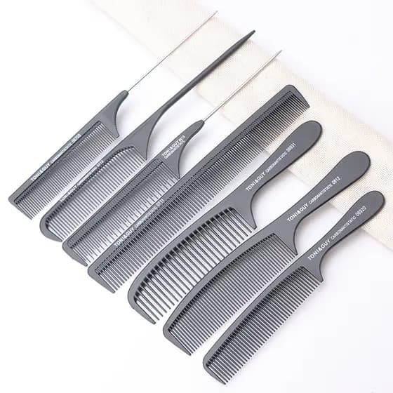 Pente de cabeleireiro profissional apontado cauda pente escolhendo pente de corte de cabelo masculino pente plano corte