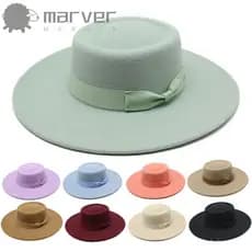 Chapéu Fedora Feminino Elegante com Laço Retro e Aba Larga MARVER