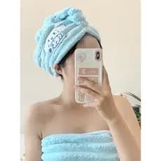 Sanrio canela cão boné de secagem de cabelo Super absorvente de secagem rápida engrossado feminino bonito toalha de cabe