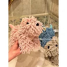 Toalha de mão pendurada, filhote de cachorro fofo, bola de mão de Chenille, toalha de mão para crianças, absorve água, s