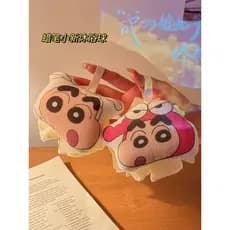 Bonito lápis Shin-Chan bola de banho toalha de banho infantil dois-em-um esfregando lama criativa flor de banho não espa