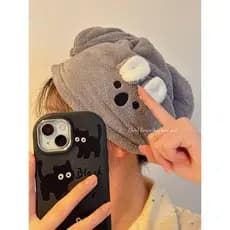Touca de secagem de cabelo fofa feminina Super absorvente de secagem rápida novo estilo lenço de cabeça Coral velo toalh