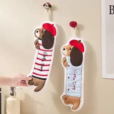 Bonito dos desenhos animados Dachshund cão toalha de mão casa Coral velo cozinha pano Super absorvente toalete pendurado