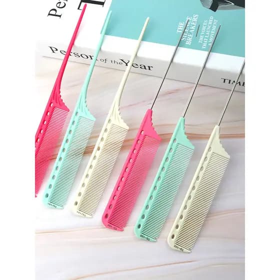 Pente de cabelo longo com cauda pontiaguda, pente de maquiagem profissional para cabeleireiro, barra de rolo de tingimen