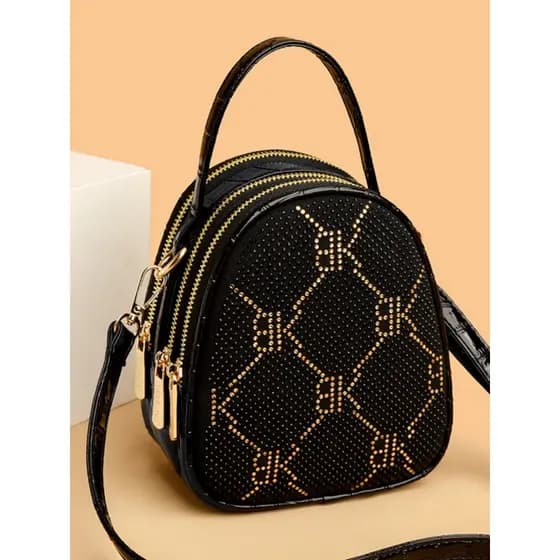Bolsa mensageiro europeia americana moderna cravejada de diamantes moda couro envernizado leve estilo ocidental bolsa pa