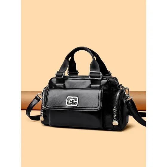 Couro genuíno Boston bolsa feminina 2025 novo estilo moda mensageiro saco elegante All-Match portátil bolsa de ombro cou