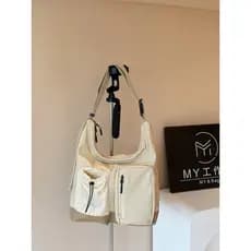 MY Bolsa Tote Casual de grande capacidade Bolsa mensageiro Fitness leve à prova d'água com vários bolsos Bolsa de ombro