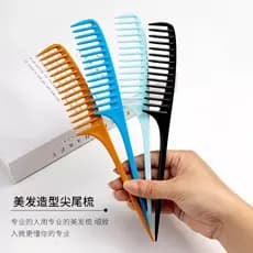Pente de cabeleireiro profissional pente de cauda pontiaguda pente feminino estilo pente de dentes largos pente de ondul