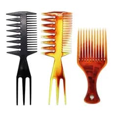 Pente de óleo retrô masculino, pente grande para trás, cabeça de avião, dente largo, garfo, estilo profissional, pente d