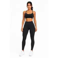 Conjunto Legging e Top Cropped Alça Fina Academia Fitness Suplex Sem Transparência Treino Aura