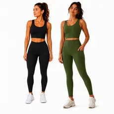 Kit 2 Conjuntos Legging e Top Cropped Academia Fitness Suplex Sem Transparência Treino Aura