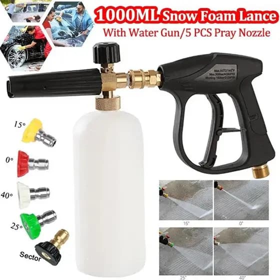 Lança De Espuma De Neve De Alta Pressão , Lavadora De Carro , Conector De 1/4 " , Bico De Spray Ajustável , Gerador