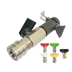 Kit Válvula Lavadora Alta Pressão 1/4" Conector Rápido Compatível Karcher, Lavor, Stihl, Nilfisk