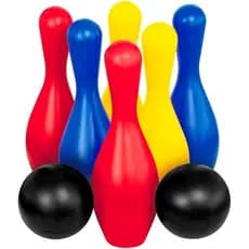 Jogo De Boliche Brinquedo Infantil 2 Bolas + 6 Pinos prenda festa junina