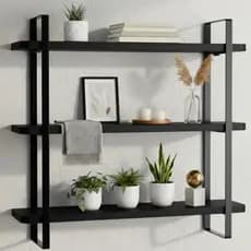 Nicho Organizador Estilo Industrial 60cm Suspenso Ferro Madeira Livros Plantas