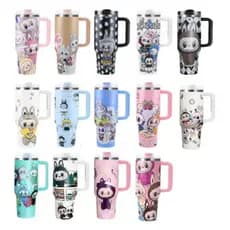 Garrafa Térmica Inox para Água Gelada e Bebidas Quentes com Padrão de Personagem Cartoon, 1200ml