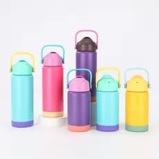 Novo Copo de Canudo Infantil de Alto Valor, Portátil, de Aço Inoxidável, Isolado, Garrafa de Água para Esportes ao Ar Li