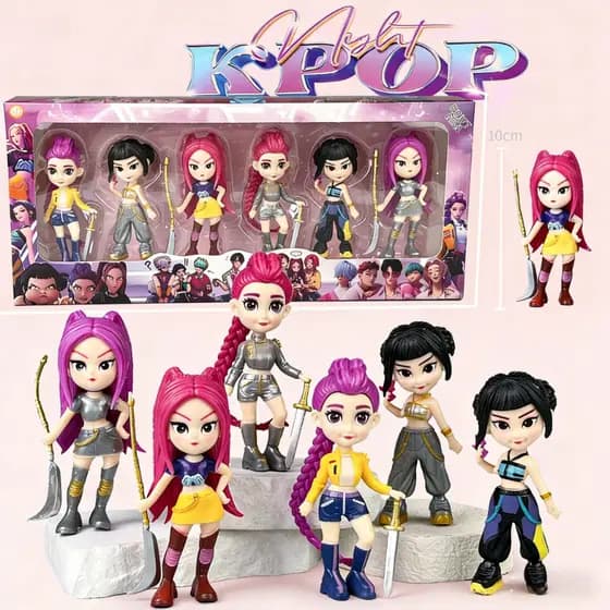 Conjunto De Figuras K-Pop Hunter Girl , 6 Colecionáveis , Presente Perfeito Para Fãs E Colecionadores , Design De